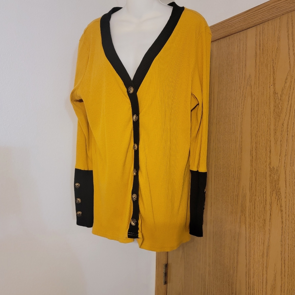 Rouge Collection Button Up Sweater